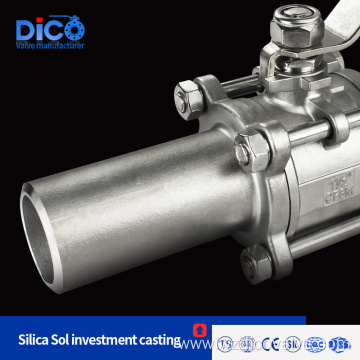 Wenzhou Butt Weld End Type 3pc Ball Valve